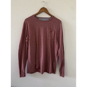 Banana Republic Men's Quick Dry Long-Sleeve T-Shirt, Dark Spiced Rum, L